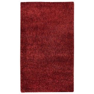 Hand woven Mali Red Wool/ Polyester Rug (5 X 8)