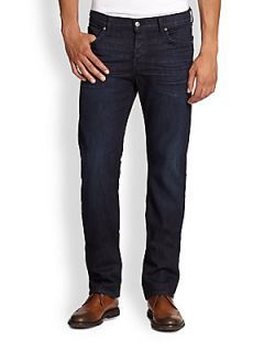 7 For All Mankind Luxe Performance Standard Straight Leg Jeans   Dark Blue