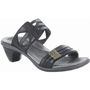Naot Womens Afrodita Jet Black Black Gloss Black Pearl Shoes, Size 37 M   44045 NG5