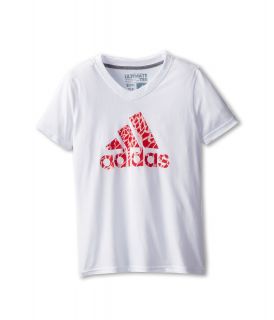 adidas Kids Ultimate Graphic S/S V Neck Girls T Shirt (White)