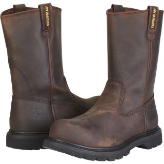 CAT Steel Toe Revolver Wellington Boot   Dark Brown, Size 11, Model P89516