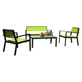 SOL 4 Piece Sling Patio Conversation Furniture Set   Lime