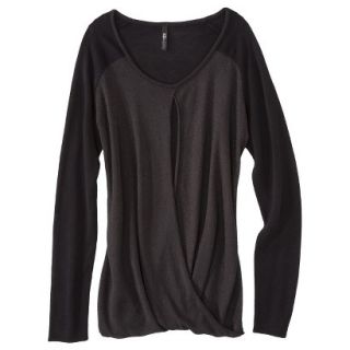labworks Womens Crepe Keyhole Sweater   Black XL
