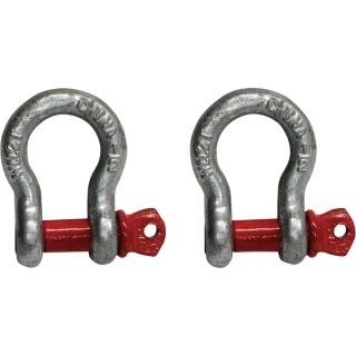 Portable Winch Shackles   1/2 Inch, 2 Ton Working Load, 2 Pack, Model PCA 1279X@