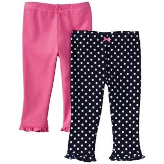 Just One YouMade by Carters Newborn Girls 2 Pack Pant   Pink/Navy 3 M