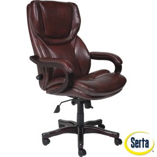 Serta Executive Brown Bonded Leather Big And Tall Office Chair