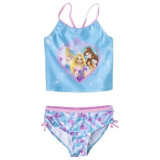 Disney Princess Girls Tankini Swimsuit Set   Blue 6X