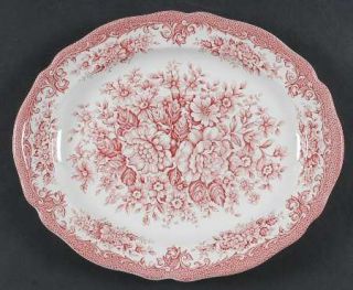 J & G Meakin Avondale Pink 12 Oval Serving Platter, Fine China Dinnerware   Pin