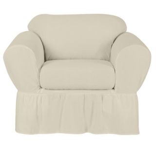 Simply Shabby Chic Cotton Duck 2pc Chair Slipcover   Khaki