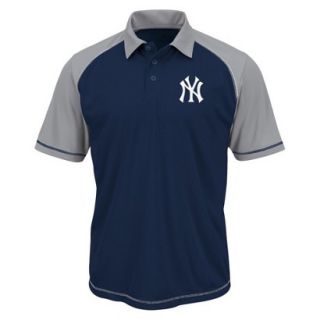 MLB Mens New York Yankees Synthetic Polo T Shirt   Navy/Grey (M)