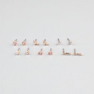6 Piece Tiny Flower/Bird/Arrow Earrings Metal One Size For Women 23890