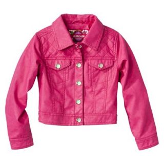 Dollhouse Girls Faux Leather Quilted Jacket   Pink 16