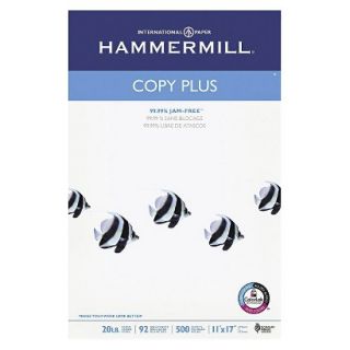 Hammermill Copy Plus Paper, 92 Brightness, 20 lb   White (500 Sheets Per Ream)