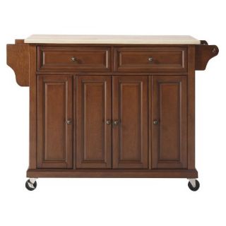 Kitchen Cart Crosley Natural Wood Top Kitchen Cart   Red Brown (Cherry)