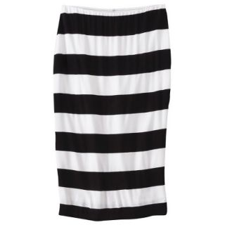 Mossimo Womens Knit Midi Skirt   Black/White Stripe XL