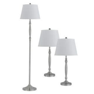 3 Piece Metal Lamp Set   2 Table and 1 Floor