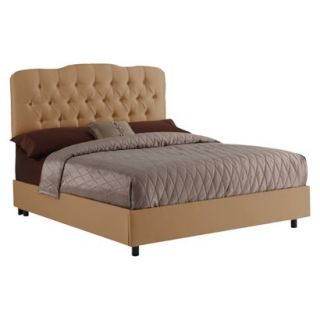 Skyline King Bed Skyline Furniture Barcelona Upholstered Bed   Khaki