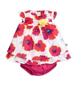 Hibiscus Print Dress & Bloomers Set, 12 24 Months