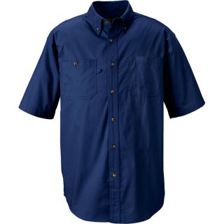Gravel Gear Wrinkle Free Short Sleeve Work Shirt with Teflon   Blue, 2XL