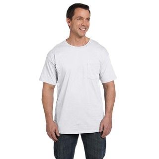 Hanes Mens Beefy t With Pocket Undershirts (pack Of 6)