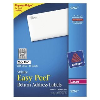 Avery 1/2 x 1 3/4 Laser Easy Peel Address Labels   White (2000 Per Pack)