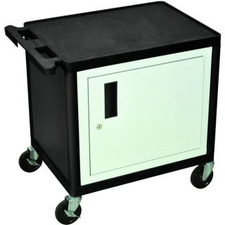 Luxor Utility Cart with Locking Steel Cabinet   400 Lb. Capacity, 26 Inch H,