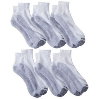 Dickies Mens 6pk Dri Tech Ankle Socks   White
