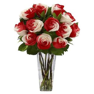 Fresh Cut Sweetheart Roses with Vase   12 Stems