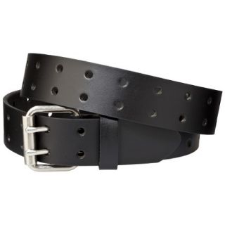 Dickies Mens Double Perforated Leather Belt   Black 38