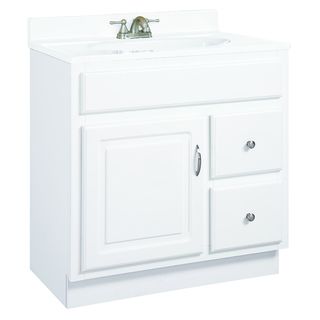 Design House Concord 2 drawer White Gloss Vanity Cabinet