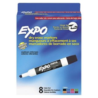 EXPO Chisel Tip Low Odor Dry Erase Markers   Assorted (8 Per Set)
