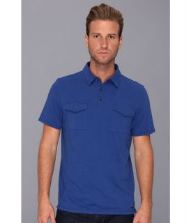 DKNY Jeans S/S 2 Pocket Jersey Polo Mens Short Sleeve Pullover (Blue)