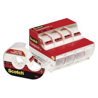 Scotch Transparent Tape & Handheld Dispenser, 3/4 x 850, Clear, 4/Pack