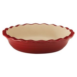 NaturalStone Handcraft 9 Deep Dish Pie Pan   Red