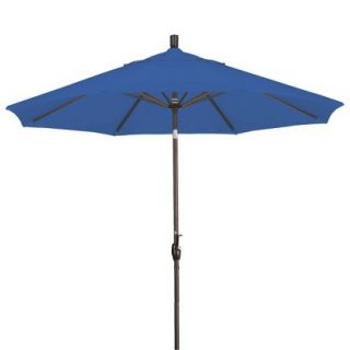 9 Aluminum Collar Tilt Crank Patio Umbrella   Blue Pacifica