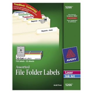 Avery Laser/Inkjet Permanent Adhesive File Folder Labels   Assorted (750 Per