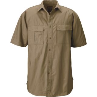 Gravel Gear Cotton Ripstop Short Sleeve Work Shirt with Teflon   Khaki, XL