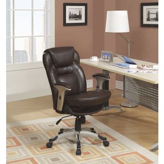 Serta Frye Chocolate Eco friendly Bonded Leather Back In Motion Health   Wellness Mid back Office Chair
