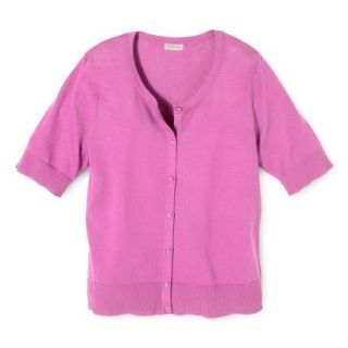 Merona Womens Plus Size Short Sleeve Cardigan Sweater   Pink 4X
