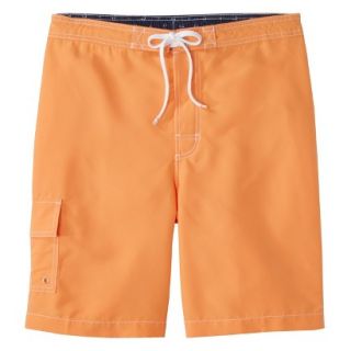 Merona Mens 9 Solid Board Shorts   Orange XL