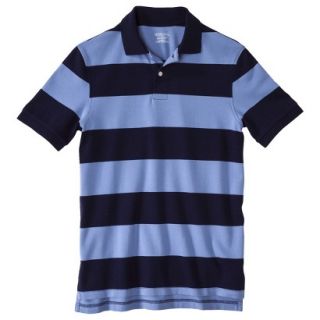 Mens Classic Fit Stripe Polo Shirt Navy Blue Voyage M