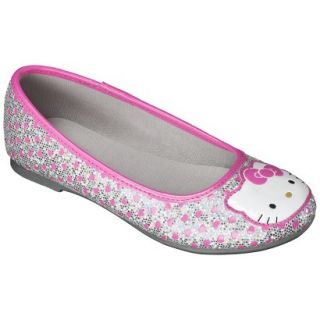 Girls Hello Kitty Ballet Flat   Silver 5