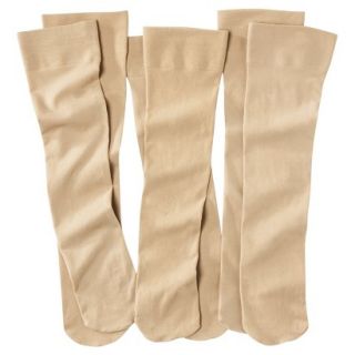 Merona Womens Opaque 3 Pk Trouser Socks   One Size   Beige