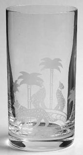 Christian Dior Casablanca Highball Glass   Clear, Etched Animals And Trees,No Tr