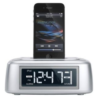 Capello Clock Radio with iPhone Dock   Silver (Ci200)