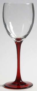 Cristal DArques Durand Cherry Wine Glass   Red Stem, Plain Bowl