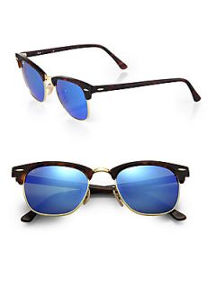Ray Ban Clubmaster Mirrored Lens Sunglasses    Blue