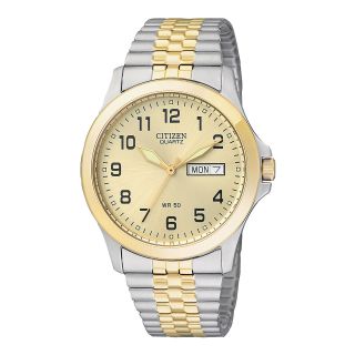 Citizen Quartz Citizen Mens Two Tone Expansion Watch with Day/Date Display