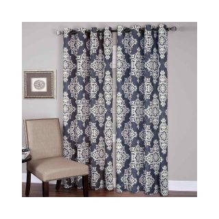 Medina Ikat Grommet Top Curtain Panel, Navy