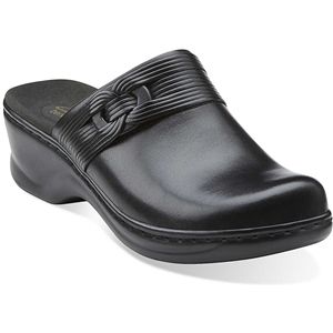 Clarks Womens Lexi Redwood Black Leather Shoes, Size 8.5 M   67378